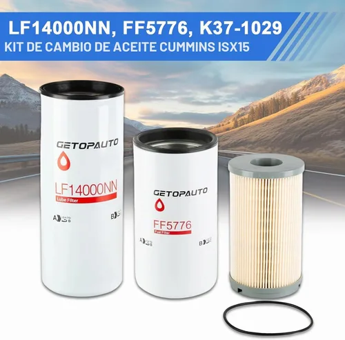 Vista 2 de GETOPAUTO CUMMINS ISX15 KIT DE CAMBIO DE ACEITE LF14000NN, FF5776, K37-1029 Kit de Filtro