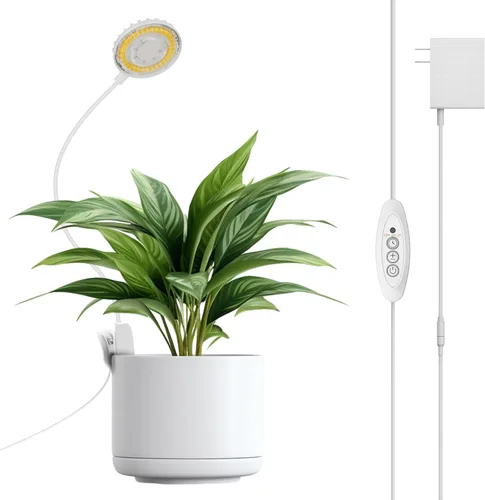 Vista 9 de Luz de cultivo con clip de 12 W para plantas de interior, luz de planta con clip de maceta con cuello de cisne flexible, luz de crecimiento pequeño
