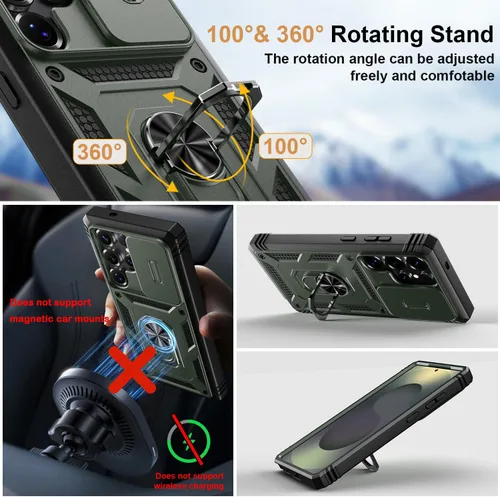 Vista 3 de PASNEW Funda para Samsung Galaxy Note20 Ultra, cubierta de cámara de grado militar resistente de cuerpo completo a prueba de golpes con patada