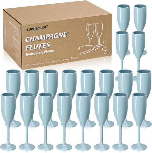 Vista 10 de XUWAIDSGN Copas de champán acrílicas, copas para brindar, vasos irrompibles para bar de mimosa, copas de vino reutilizables, copas de champán