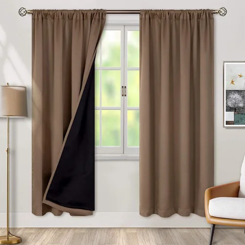 Vista 56 de BGment - Cortinas opacas para sala de estar de 63 pulgadas de largo, juego de 2 paneles, cortinas para oscurecer toda la habitación, cortinas