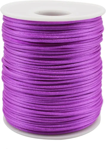 Vista 21 de Cordón de nailon negro de satén de 0.039 in x 109 yardas, cordón de seda satinada para pulseras, collares, fabricación de joyas, nudos chinos