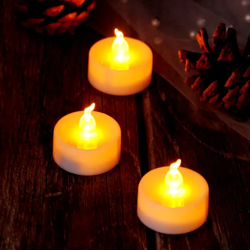 Vista 8 de AGPTEK Función de temporizador, paquete de 24 velas LED sin llama, incluye CR2032 y batería reemplazable, amarillo cálido, paquete de 24 velas