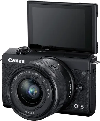Vista 4 de Canon, EOS M200 - Cámara digital compacta sin espejo, vlogging, con lente EF-M de 0.59-1.77 in, soporte video vertical 4K, LCD de panel táctil