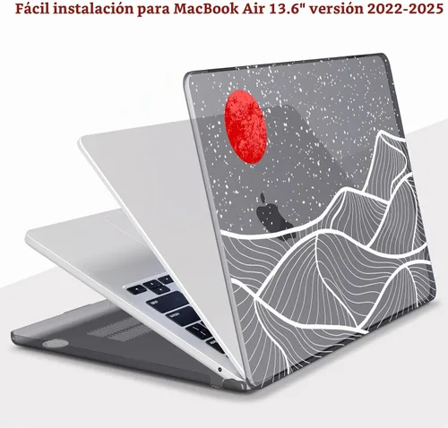 Vista 5 de Teryeefi Funda rígida para MacBook Air M3, M2, M4, MacBook Air de 13 pulgadas 2025, 2024, 2023, 2022, versión A3240, A3113, A2681, carcasa rígida