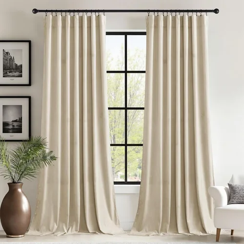 Vista 66 de StangH Cortinas de terciopelo rojo de 42 x 84 pulgadas de lujo, con aislamiento térmico, divisores de habitación, decoración navideña del hogar