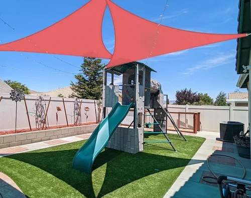 Vista 11 de Coarbor Toldo tipo vela de 2 x 2 x 2 pies, para exteriores, resistente, triangular, tela para patio, jardín, terraza, pérgola (beige)