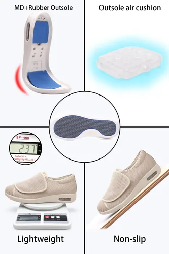 Vista 4 de Women Diabetic Shoes for Elderly Women Wide Shoes Walking Shoes Adjustable Closure Breathable Lightweight Non Slip Sneakers for Swollen Feet Edema