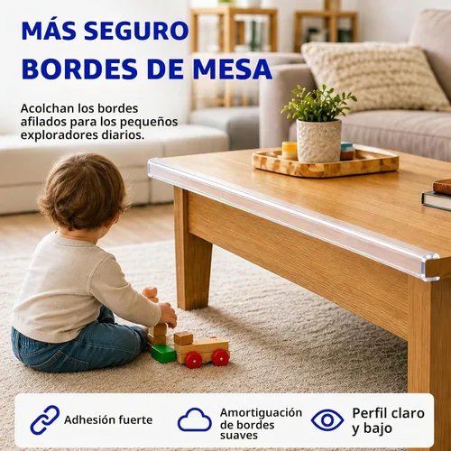 Vista 3 de ZOMPAGO Tira protectora de bordes a prueba de esquinas para bebés, 1 rollo 13.1 ft
