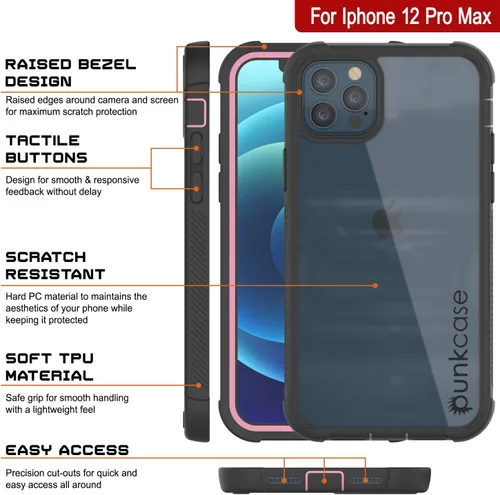 Vista 3 de [Usado] PunkCase Funda [Serie Spartan] Funda transparente resistente con protector de pantalla integrado, protección de cuerpo completo ultra