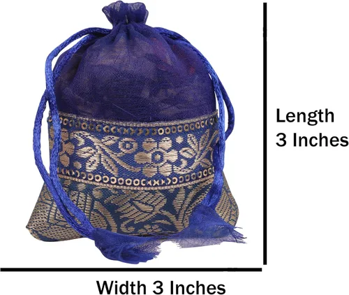 Vista 6 de Touchstone Drawstring Bags Indian Handcrafted Pouches Potli for Gifts Elefante_Multicolor (paquete de 20)