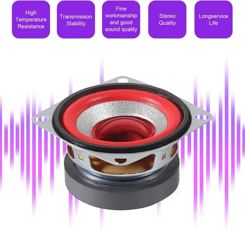 Vista 3 de Paquete de 2 altavoces de audio de rango completo de 4 ohmios 5 W, altavoz estéreo de graves compatible con Arduino