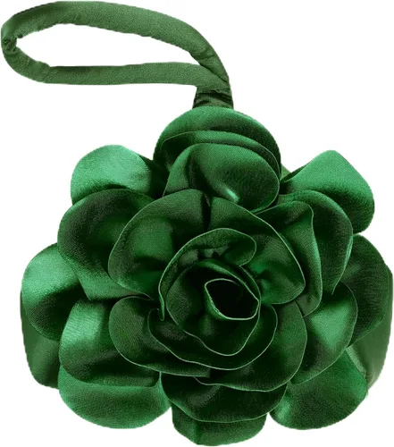 Vista 16 de BABEYOND Bolsos de mano para mujer, bolsos de noche de satén con flores, bolso de pulsera elegante para fiestas, uso diario, boda