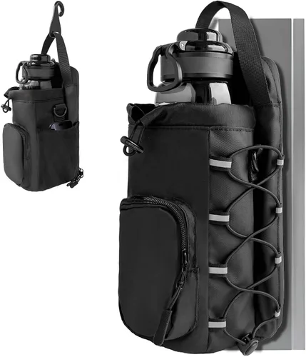 Vista 14 de Bolsa magnética de gimnasio para hombres y mujeres, soporte magnético para botella de agua para gimnasio, bolsa de gimnasio pequeña, regalos de Negro