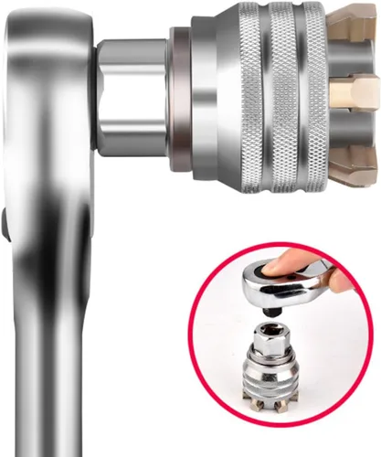 Vista 3 de Utoolmart Llave de trinquete rotador, 1/2 pulgada CR-V Reversible de liberación rápida Drive 1 pcs