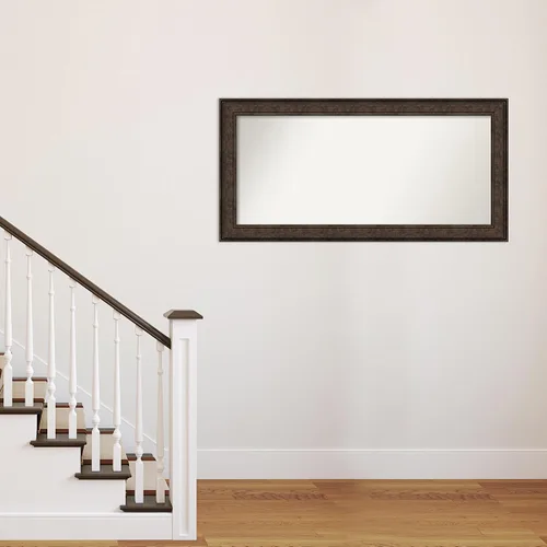 Vista 761 de Amanti Art Espejo de pared personalizado no biselado (25 x 25 pulgadas), marco de bronce acentuado, varios tamaños personalizados, espejo de baño