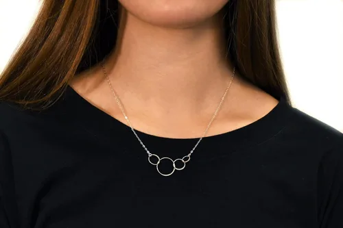 Vista 3 de EFYTAL Regalos de 40 cumpleaños para mujer, collar de cuatro círculos de plata de ley, regalo para cumpleaños de 40 años, ideas de regalos