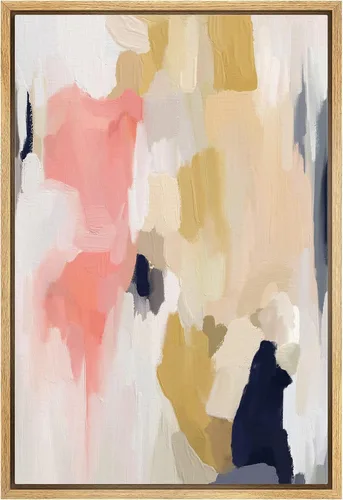Vista 52 de MUDECOR Impresión en Lienzo Enmarcado Arte de Pared Pincelada Floral Abstracta en Tonos Neutros Cálidos Tonos Terrosos Ilustraciones Minimalismo