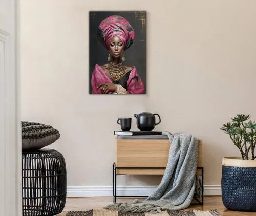 Vista 147 de Arte de pared afroamericano, decoración de rey y reina bailarín negro para sala de estar, arte de pareja de amor negro para dormitorio, lienzo