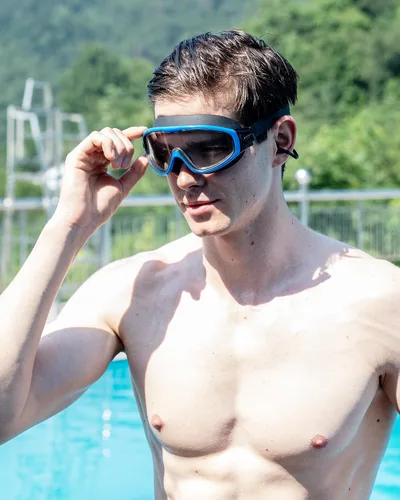 Vista 3 de Gafas de natación, visión amplia, visión clara, gafas de natación para adultos, protección UV antivaho, sin fugas, gafas de piscina