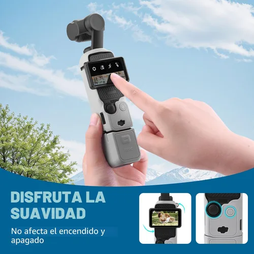 Vista 5 de BRDRC Funda de silicona Pocket 3, funda protectora con protector de lentes, funda antiarañazos compatible con DJI OSMO Pocket 3 Combo para creadores