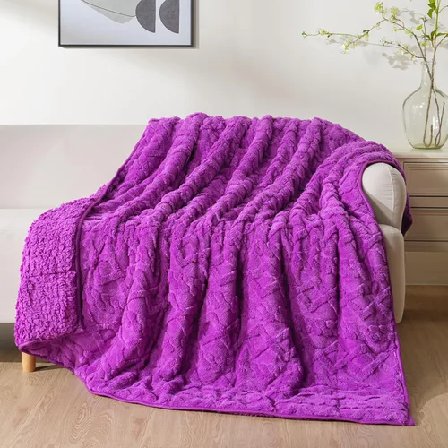 Vista 12 de Uttermara - Manta con peso para adultos tamaño individual 15 libras 48x72 pulgadas, manta con peso de sherpa de jacquard suave de doble cara, manta