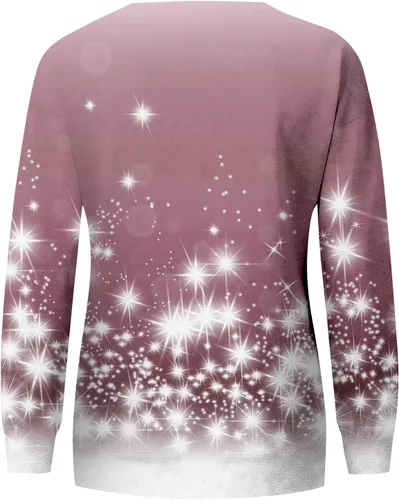Vista 3 de RMXEi Camisas de San Valentín para mujer, manga larga, invierno y primavera, a la moda, ajuste holgado, sudaderas elegantes