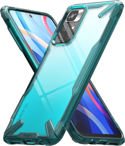 Vista 10 de Ringke Fusion-X - Funda compatible con Xiaomi Note 11T 5G / Poco M4 Pro 5G, parte trasera dura transparente, resistente, a prueba de golpes, TPU