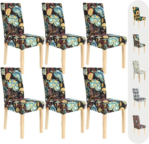 Vista 17 de Secgo - Juego de 2 fundas para sillas de comedor, funda elástica para sillas de comedor, fundas lavables de elastano para sillas de cocina Parsons