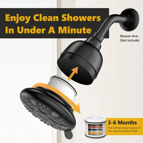 Vista 7 de Cartucho de repuesto de filtro de ducha de 16 etapas de alta presión para agua dura, universalmente compatible con cualquier diseño similar, reduce