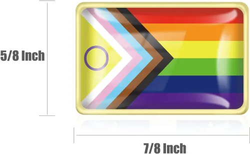 Vista 2 de 62050100200 pines de solapa de orgullo progresivo a granel, LGBT transgénero, arco iris, lesbiana, bisexual, gay, progresivo, broche para hombres