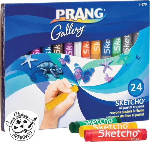 Vista 2 de Prang Sketcho - Crayones al óleo, barras redondas, 2.5 x 0.5 pulgadas, juego de 12 colores (11660)