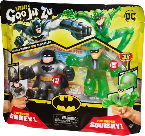 Vista 3 de Heroes of Goo Jit Zu DC S2 - Versus PK - Batman metálico VS The Riddler, multicolor (41228)