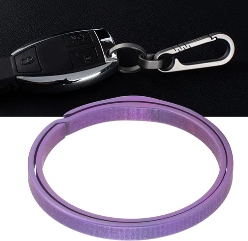 Vista 6 de VBESTLIFE Llavero de aleación de 1.299 in ligero portátil con abertura lateral en forma de arco Split Llavero Anillos O planos, Púrpura