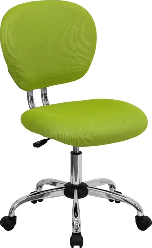 Vista 17 de Silla de trabajo de malla con respaldar medio Flash Furniture con brazos y base, Metal, Marrón café
