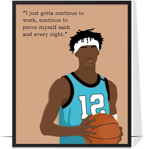 Vista 12 de LOLUIS Arte de pared motivacional, citas inspiradoras de baloncesto, sin marco, 8 x 10 pulgadas, ilustraciones dibujadas a mano, dormitorio