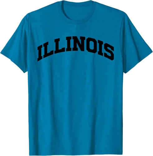 Vista 9 de Illinois Gift - Camiseta de diseño deportivo con texto universitario, gris, S