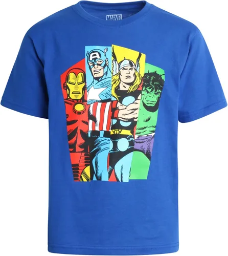 Vista 5 de Marvel Avengers Black Panther Captain America Iron Man Hulk Hulk Hulk Paquete de 4 camisetas de manga corta