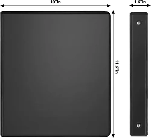 Vista 3 de COMIX Carpeta resistente de 3 anillos de 1 pulgada con cubierta transparente, carpeta de anillos redondos de 1 pulgada, sin PVC, capacidad de 200