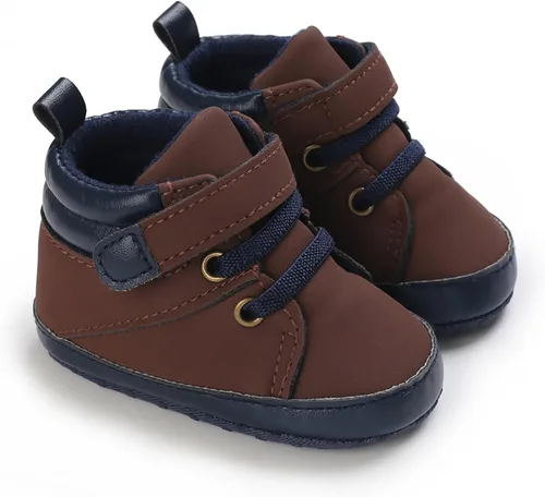 Vista 7 de SOFMUO Zapatos deportivos para bebés, niños y niñas, de piel sintética, antideslizantes, suela de goma suave, botines de vestir para niños pequeños