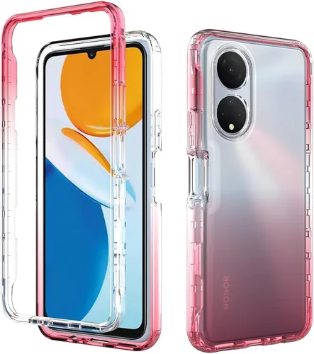 Vista 6 de Compatible con Honor X7, delgada TPU+PC híbrida a prueba de golpes transparente cubierta trasera cubierta de cuerpo completo transparente delgada