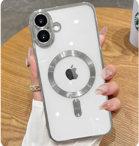Vista 7 de Funda magnética para iPhone 12 Pro Max transparente compatible con MagSafe Funda protectora de lente de cámara integrada para iPhone 12 Pro Max