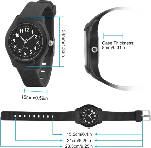 Vista 6 de PROKING Kids Watch Analog for Boys Girls,Children Toddler Waterproof Learning Time Wrist Watch with Soft Strap Time Teacher Watches for Kids Girls