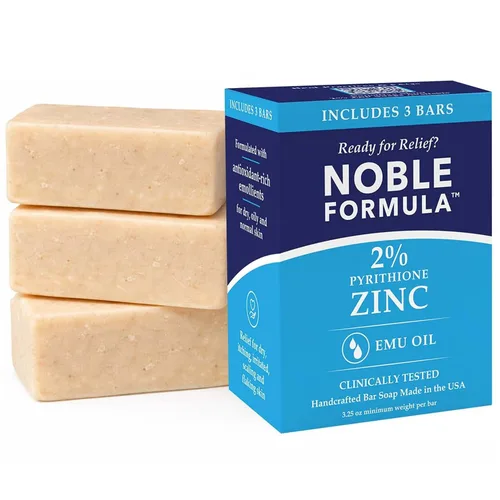 Vista 7 de Pastilla de jabón de aceite de argán de Noble Formula que contiene 2 % de piritionato de zinc (ZnP), 3.25 onzas Face, body & scalp cleanser For