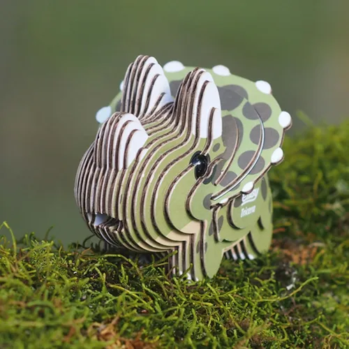 Vista 8 de EUGY Rompecabezas de papel 3D ecológico Tricera 006 [nuevo sello]