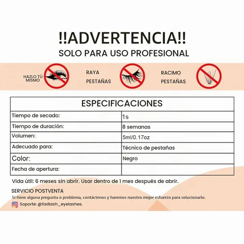Vista 8 de FADLASH - Pegamento para extensiones de pestañas, extra fuerte, 0.2 fl oz, 1 S, tiempo de secado, 8 semanas de retención de pestañas, pegamento