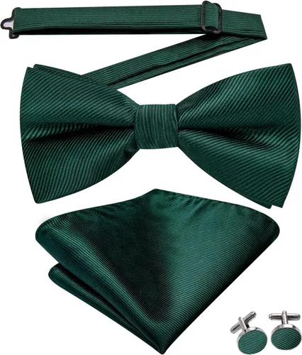 Vista 5 de Dubulle Pajarita para hombre, diseño floral de cachemira, conjunto de pajarita y alfiler de solapa, gemelos cuadrados de bolsillo para boda