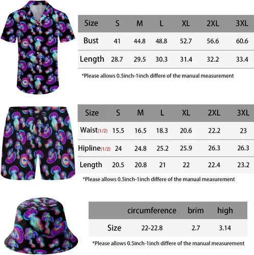 Vista 3 de Camisa y pantalones cortos hawaianos de 2 piezas para hombre