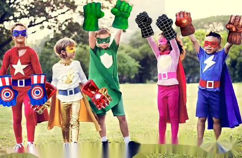 Vista 6 de FEIDAR Incredible HOK Superheros Gauntlet Smash Hands Fists Big Soft Plush Gloves Pair Costume Light Green Special Edition