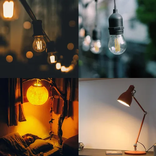 Vista 7 de Bombilla LED E26, bombilla LED A15 regulable de 6 W = 60 W, blanco cálido de 2700 K, bombilla LED Edison E26 de base media para ventilador de techo